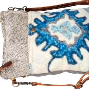 Myra Bag Bewitching Hues Small & Crossbody Bag Upcycled Canvas, Leather, Cowhide